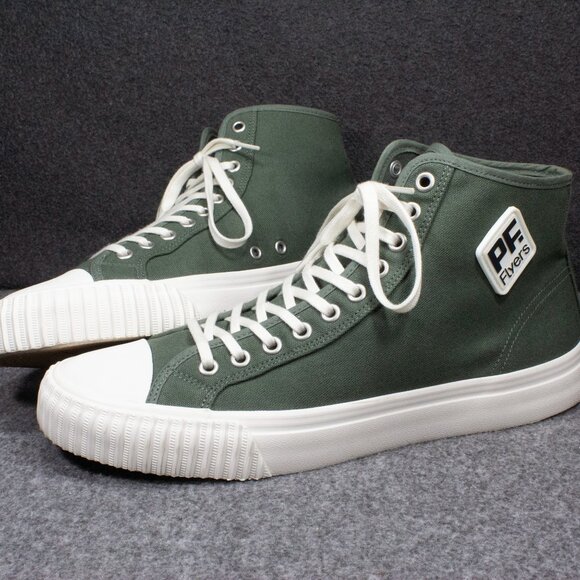 PF Flyers Center Hi Green Canvas High Top Retro Shoes Sneakers Mens Size 11 - Picture 1 of 12
